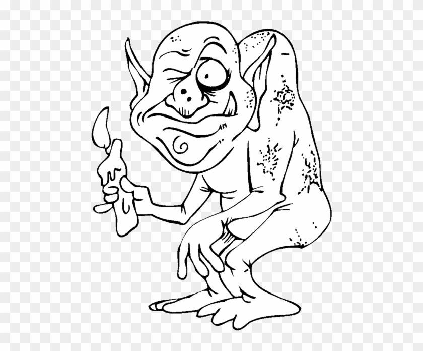 Goblin Coloring Page - Kid Coloring Pages Goblin Halloween Clipart #398559