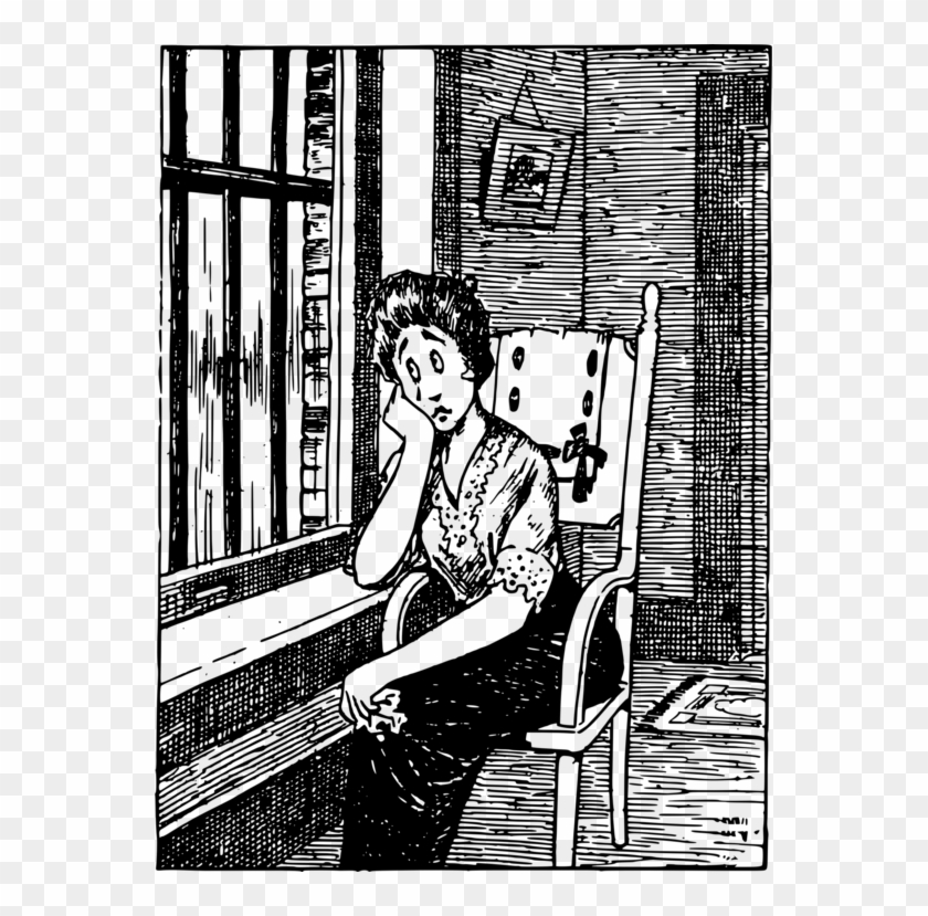 Window Sadness Crying Love Tears - Sad Woman Looking Out The Window Cartoon Clipart #399496
