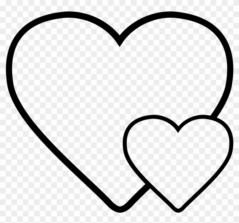 Drawn Hearts Svg - Corazon Grande Y Pequeño Clipart