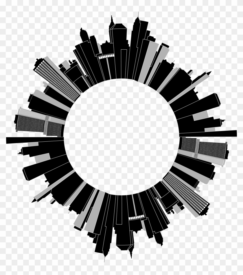 This Free Icons Png Design Of Cityscape Skyline Radial Clipart