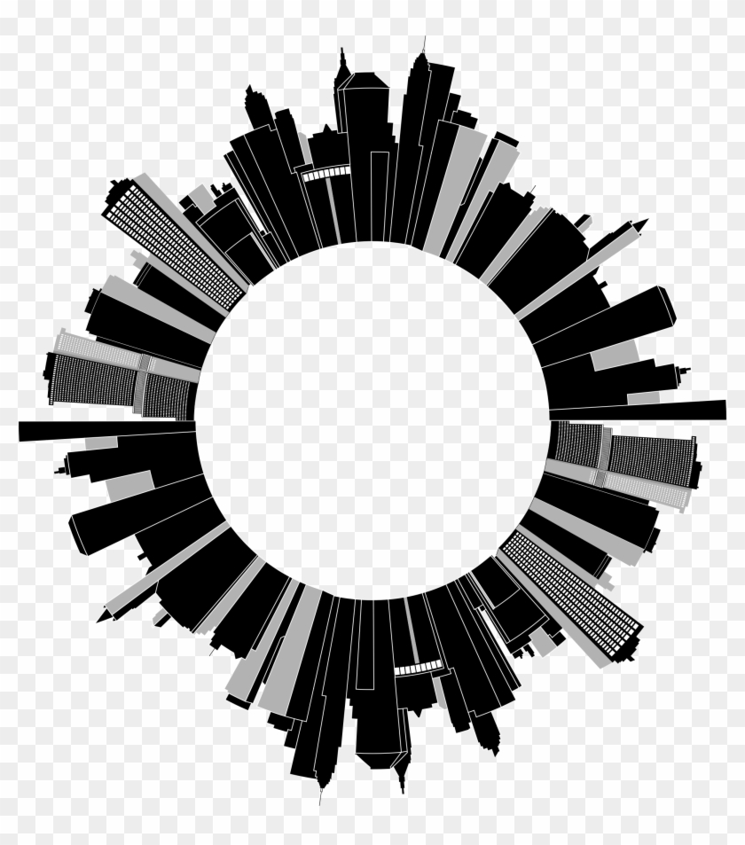 This Free Icons Png Design Of Cityscape Skyline Radial Clipart #399709