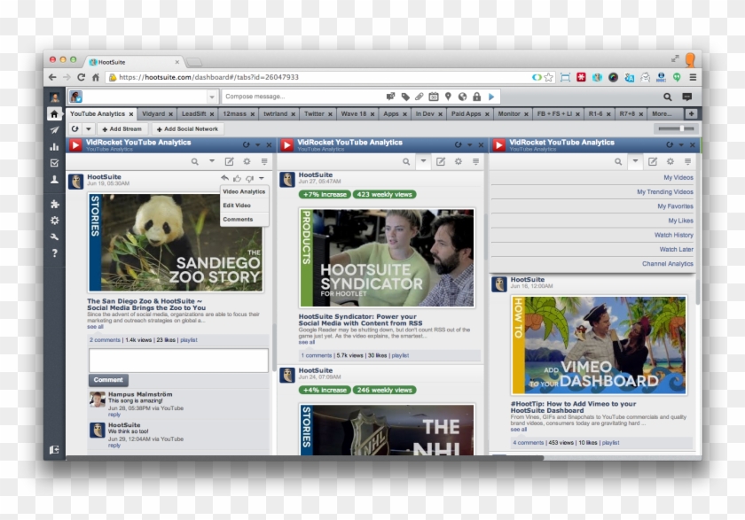 Youtube Analytics - Screen - Hootsuite Youtube Dashboard Clipart #3900156
