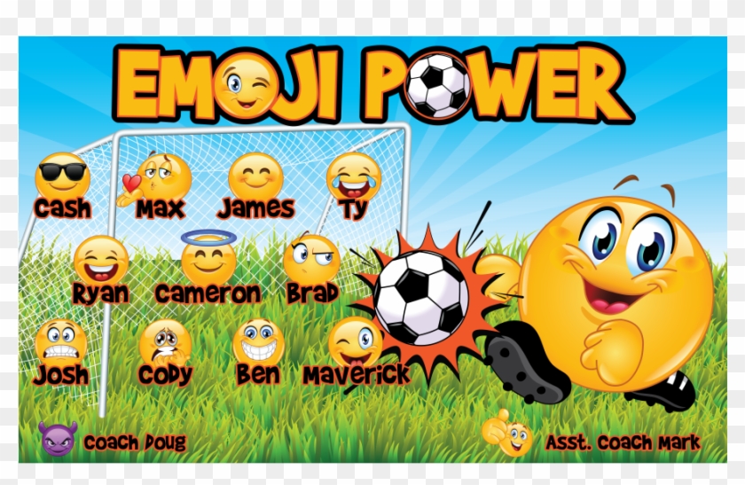 3'x5′ Vinyl Banner Emoji Power - Cartoon Clipart