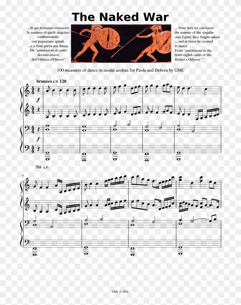 The Naked War - Sheet Music Clipart #3901089