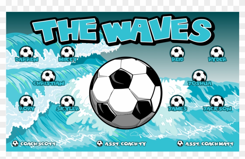 3'x5′ Vinyl Banner The Waves - Kick American Football Clipart #3901114