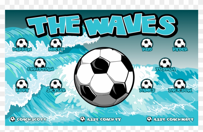 3'x5′ Vinyl Banner The Waves - Kick American Football Clipart