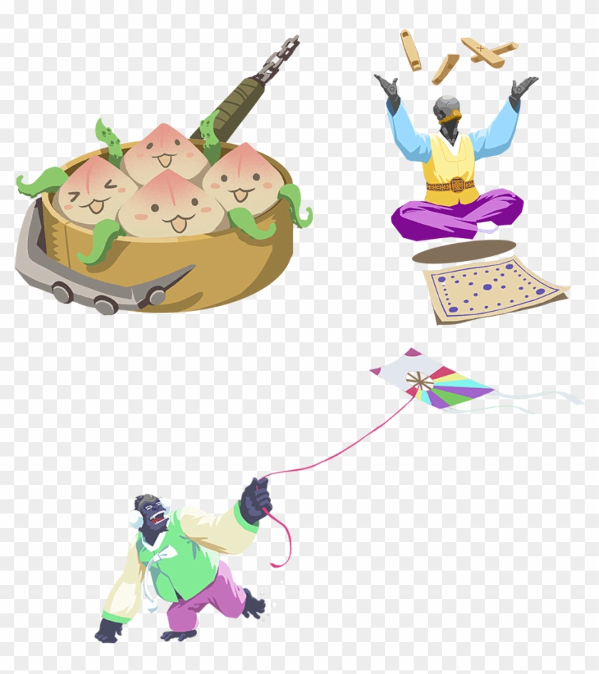 Overwatch Year Of The Rooster Sprays - Seollal Kite Clipart #3902582