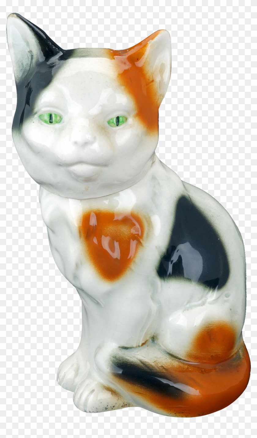 German Ceramic Calico Cat Bottle Early 20th C - Domestic Short-haired Cat Clipart #3902923