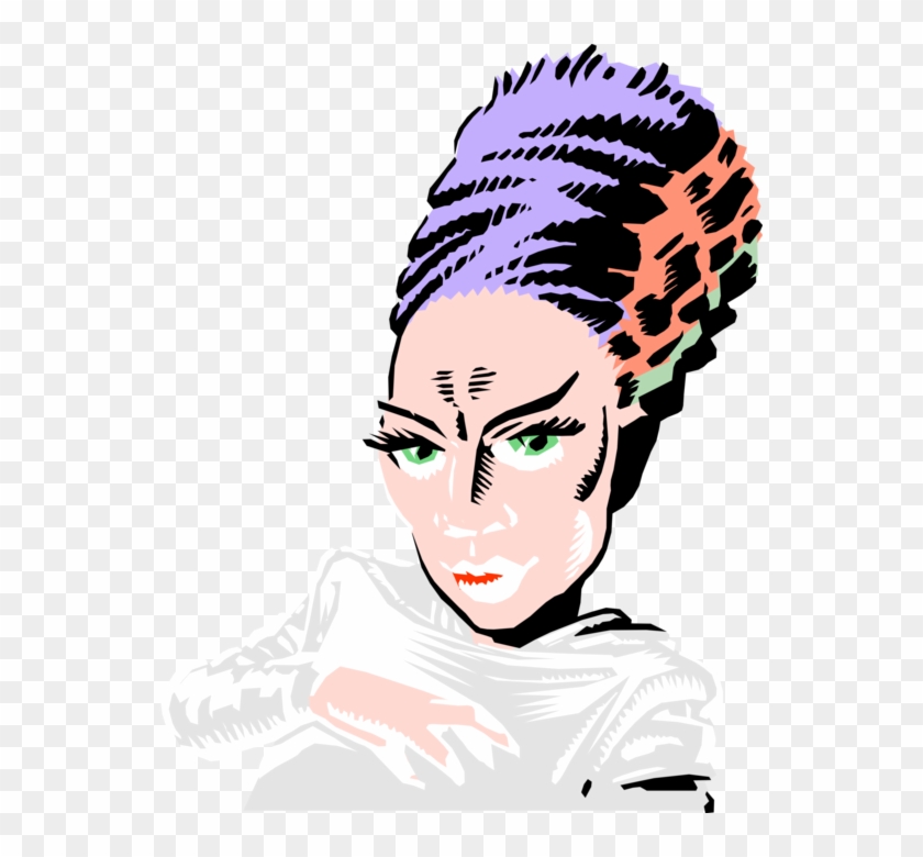 Vector Illustration Of Bride Of Frankenstein Plotting - The Monster Clipart #3903283
