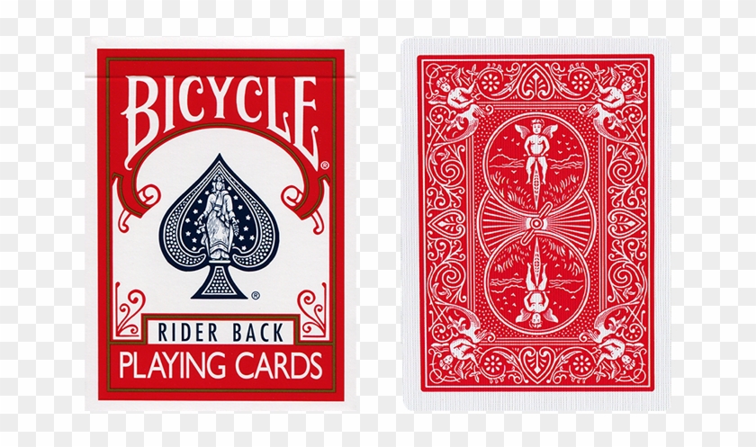 Red One Way Forcing Deck - Bicycle Rider Back Red Clipart