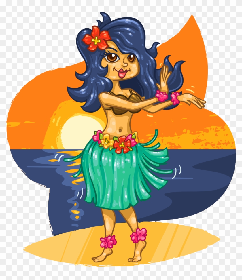 Hula Dancer - Illustration Clipart