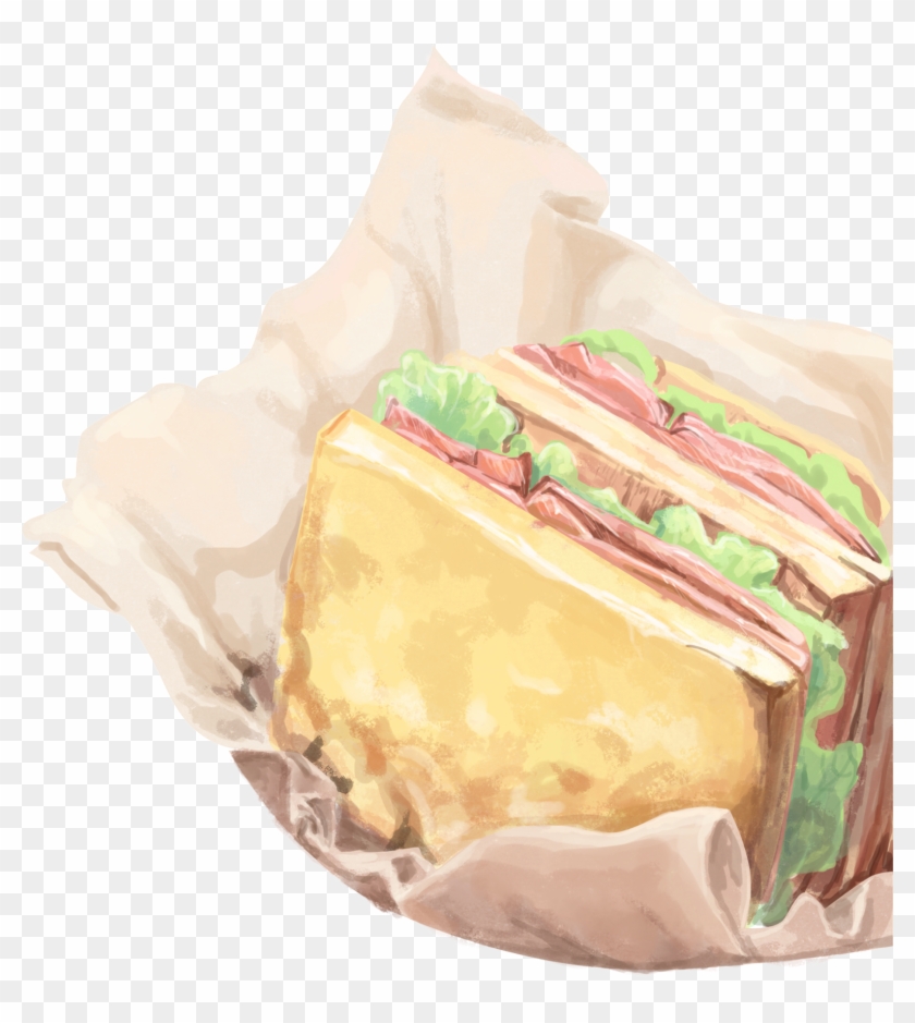 Fresh Gourmet Hand Drawn Illustration Png And Psd - Sandwich Clipart
