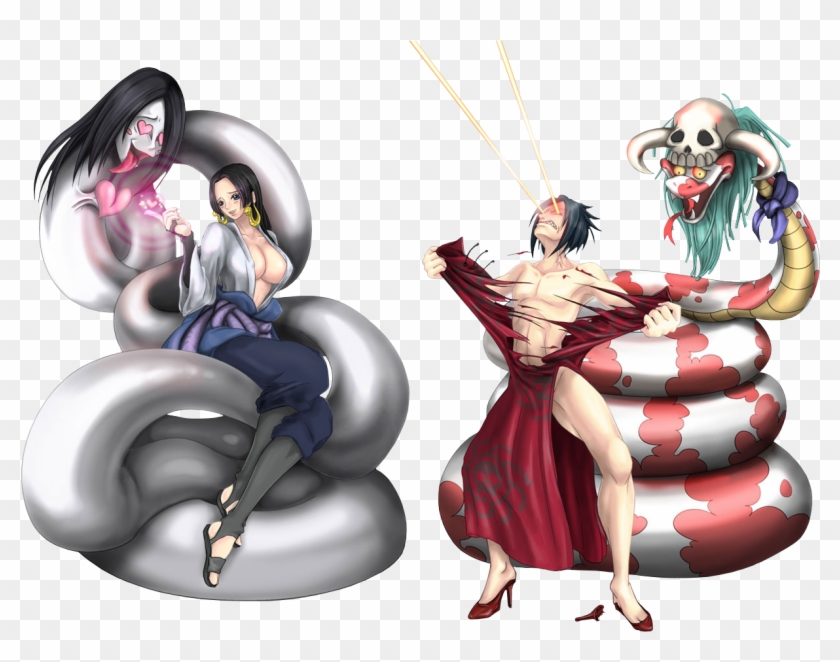 Sasuke Boa Hancock Orochimaru Serpant One Piece Naruto - Sasuke And Boa Hancock Clipart
