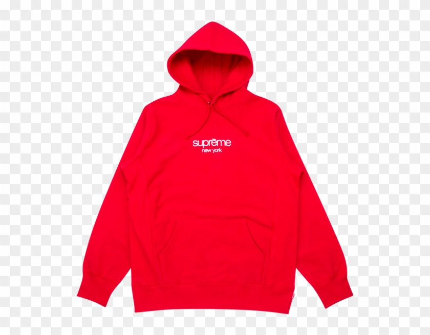 Supreme Classic Logo Hooded Sweatshirt, Su0424 - Hoodie Clipart 