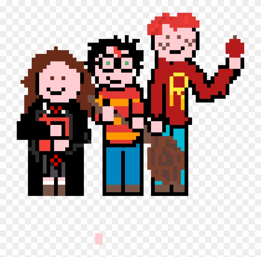 Harry, Ron, And Hermione - Cartoon Clipart #3907859