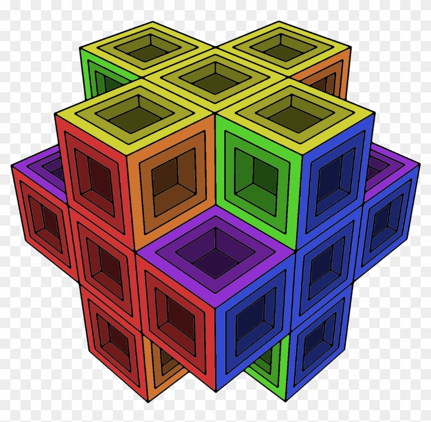 "cubicle" Colored Mandala Print, Adult Coloring Pages, - Mechanical Puzzle Clipart