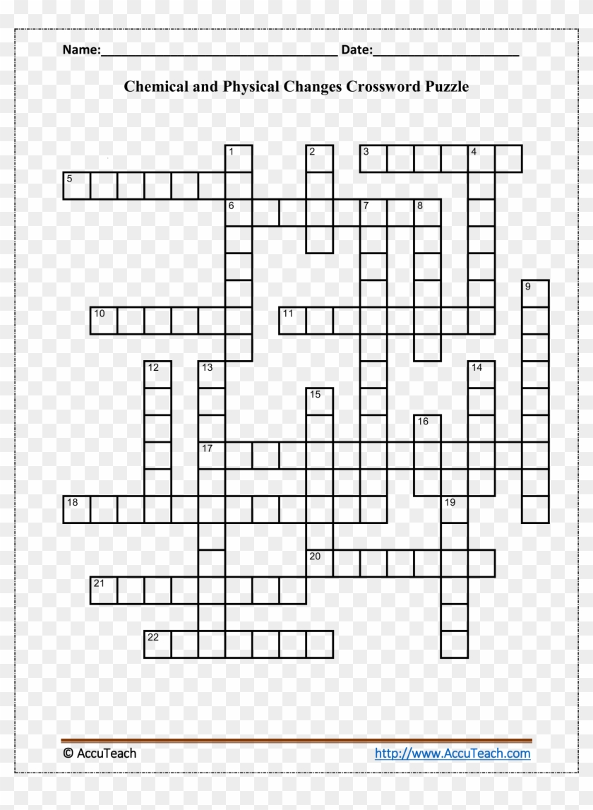 Physical And Chemical Properties Crossword Puzzle Clipart #3908736