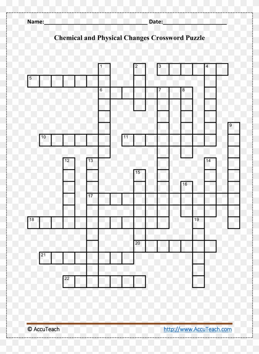 Physical And Chemical Properties Crossword Puzzle Clipart