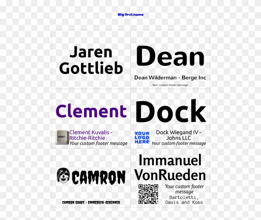 Name Badge Insert Templates 133680 - Poster Clipart