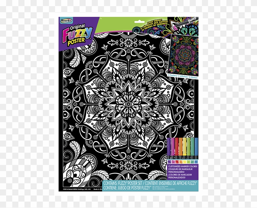 16″x 20″ Fuzzy Posters Mandala Kaleidoscope - Color In Fuzzy Posters Clipart