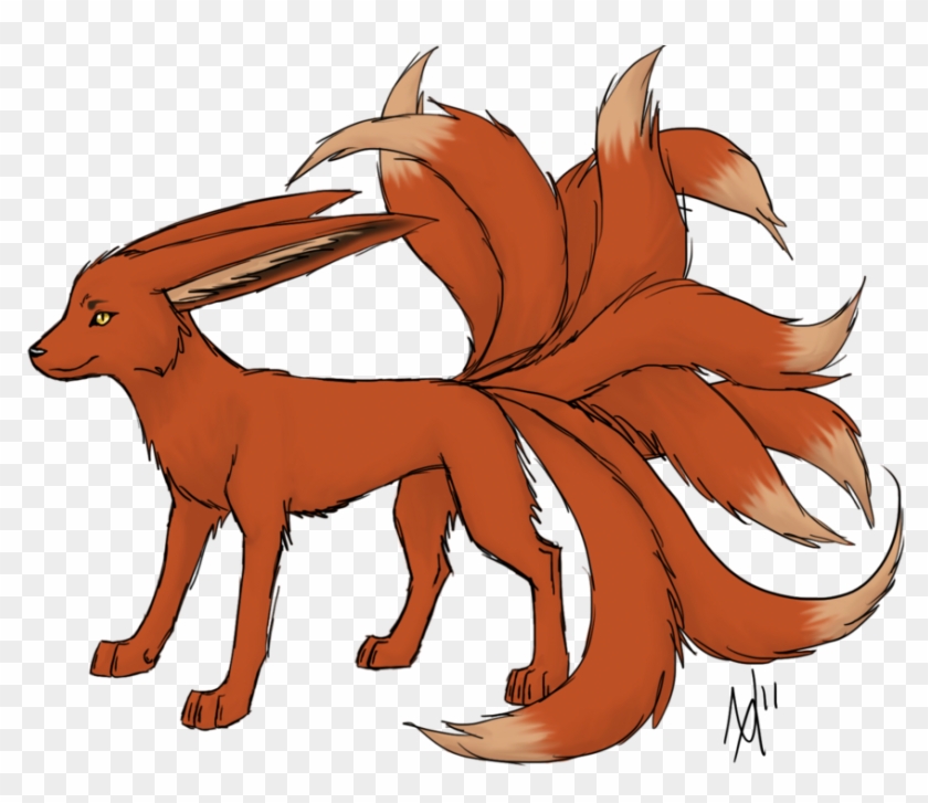 Karene The Tailed - Nine Tail Fox Clipart - Png Download
