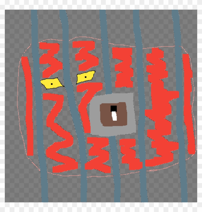 The Evil Nine Tailed Fox Behind Bars - Poster Clipart