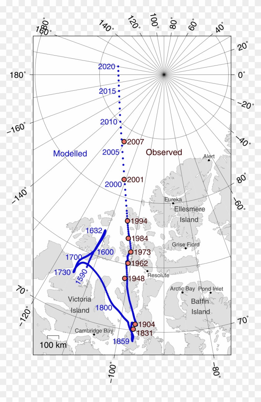 Magnetic North Pole Movement Clipart