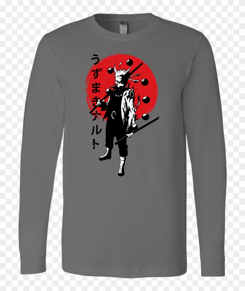Uzumaki Naruto Nine Tail Fox Form - Long-sleeved T-shirt Clipart #3911070