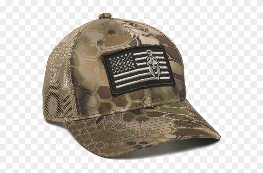 Kryptek Highlander Usa Flag Patch Mesh Back Fishing, - Baseball Cap Clipart #3911421