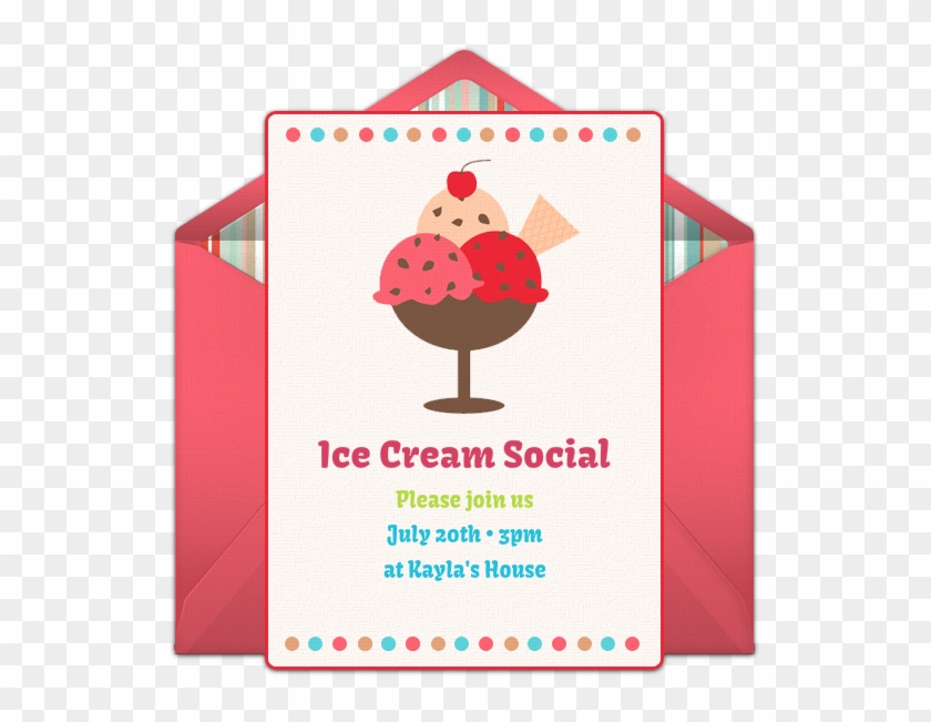 Ice Cream Social Online Invitation - Greeting Card Clipart