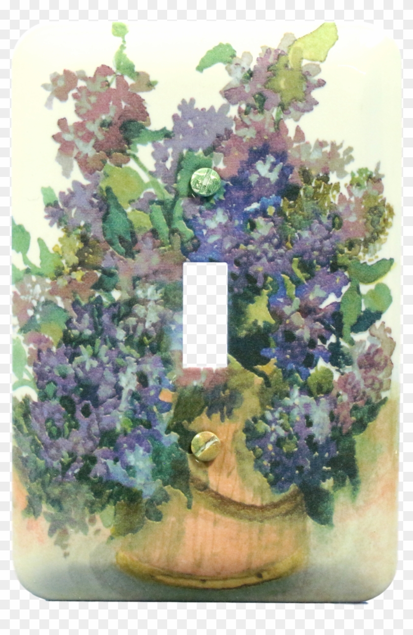 Leviton Lilac Flower Wallplate Toggle Switch Metal - Bouquet Clipart #3911815