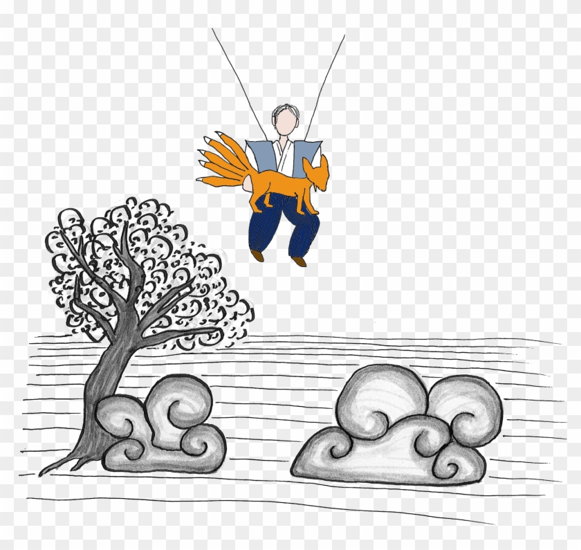 Kitsune Illustration - Illustration Clipart