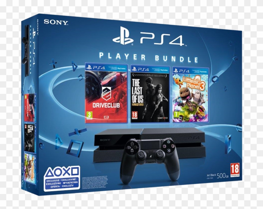 Sony Playstation 4 500 Gb Gép Driveclub, The Last Of - Ps4 Player Bundle Clipart #3912954