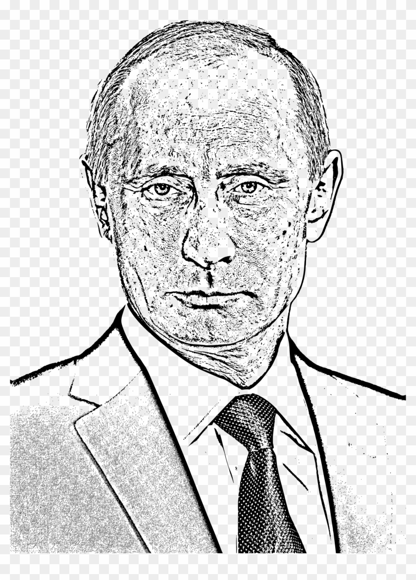 This Free Icons Png Design Of Vladimir Putin Photocopied - Putin Black In White Clipart