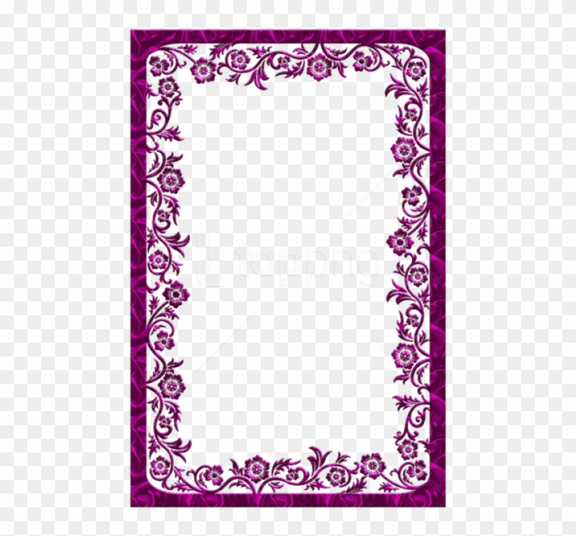 Free Png Large Dark Pink Transparent Frame Background - Blue Floral Borders And Frames Clipart #3913527