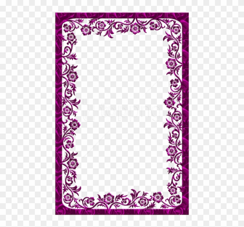Free Png Large Dark Pink Transparent Frame Background - Blue Floral Borders And Frames Clipart