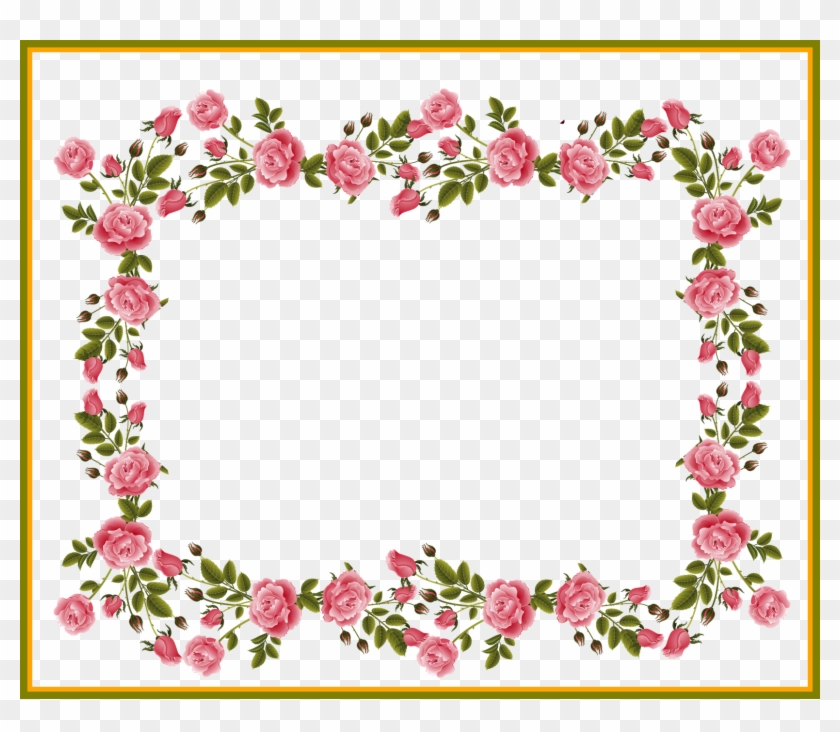 Appealing Pinkroses Scrapbooking Album Flower Frame - Vintage Rose Rose Vine Clipart