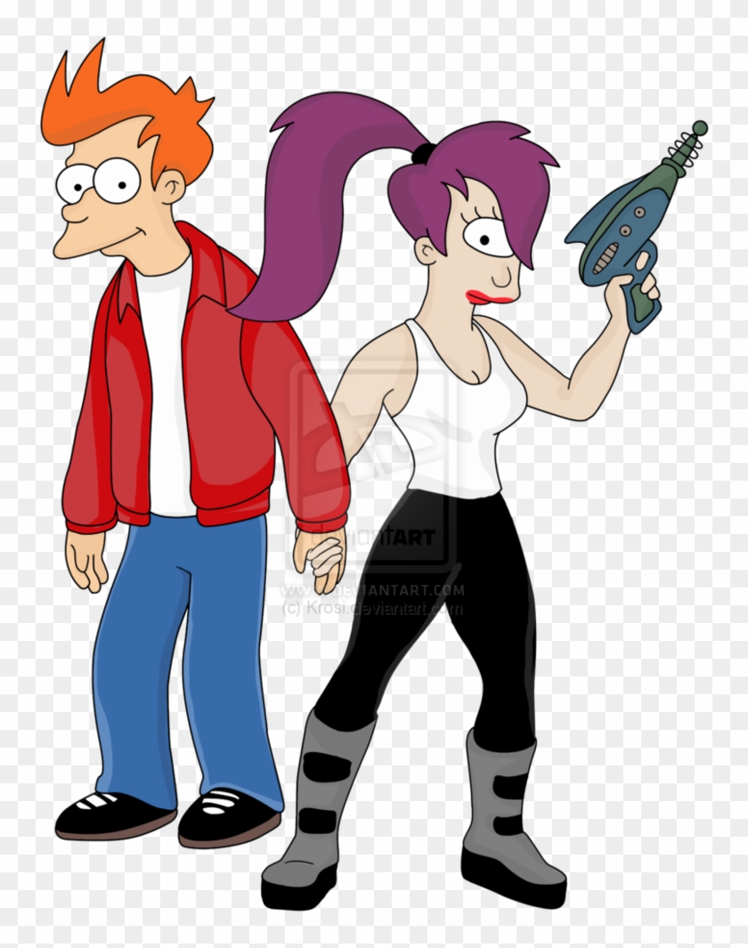Leela And Fry - Futurama Fry Leela And Bender Clipart #3914079