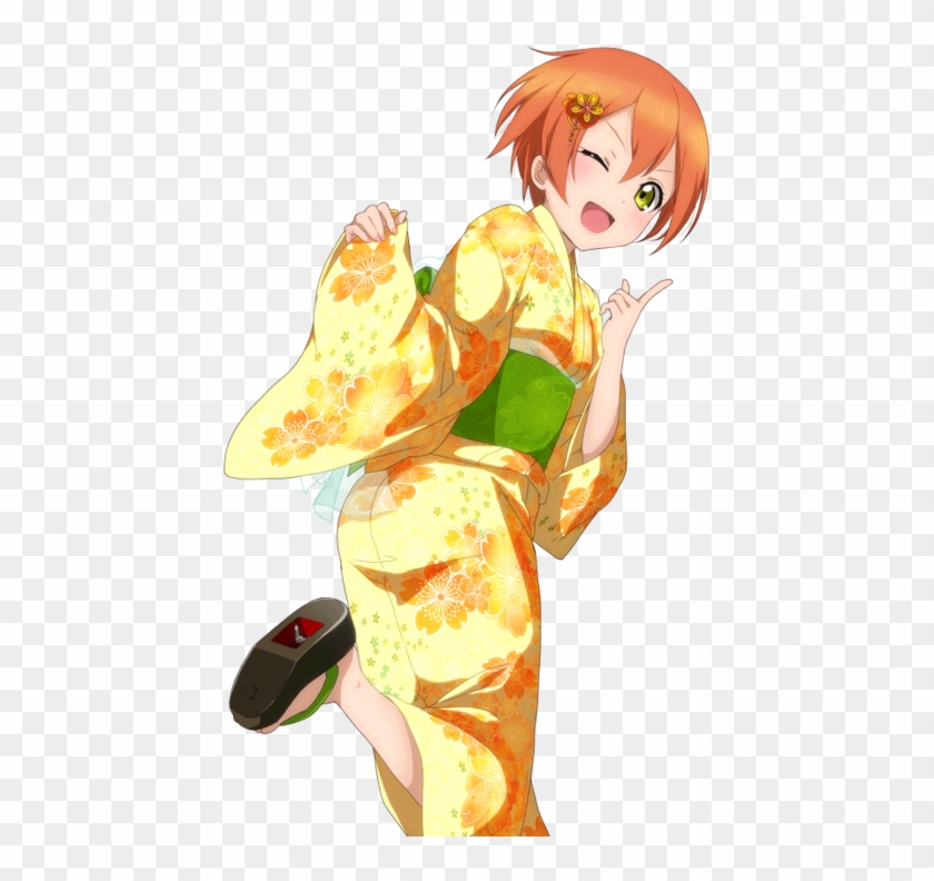 Hoshizora Rin [love Live School Idol Project] - Love Live Rin Ver Yukata Clipart