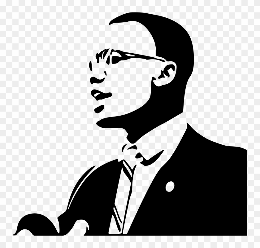 Black Malcolm Malcolm X Power Racism Usa X - Black Power Malcolm X Clipart #3914538