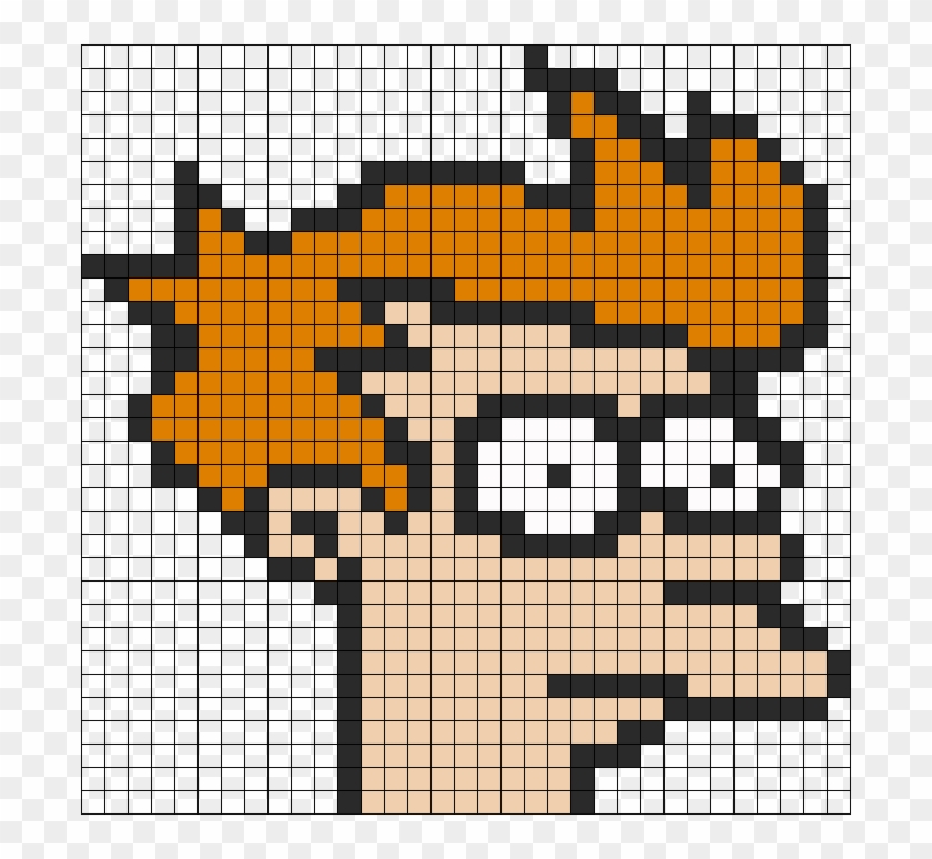 Fry From Futurama Perler Bead Pattern / Bead Sprite - Futurama Melt Bead Templates Clipart #3914646