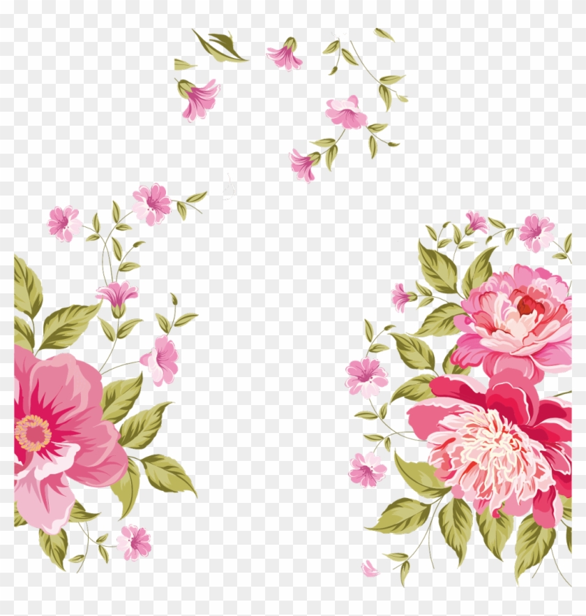 #flower #background #rosas - Peach Flower Watercolor .png Clipart Border Transparency Transparent Png #3915869