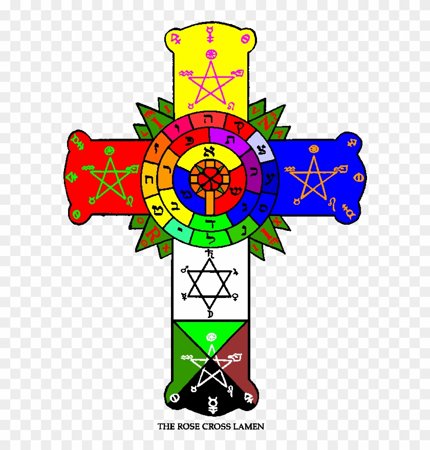 Rosy Cross Color - Rose Cross Golden Dawn Clipart