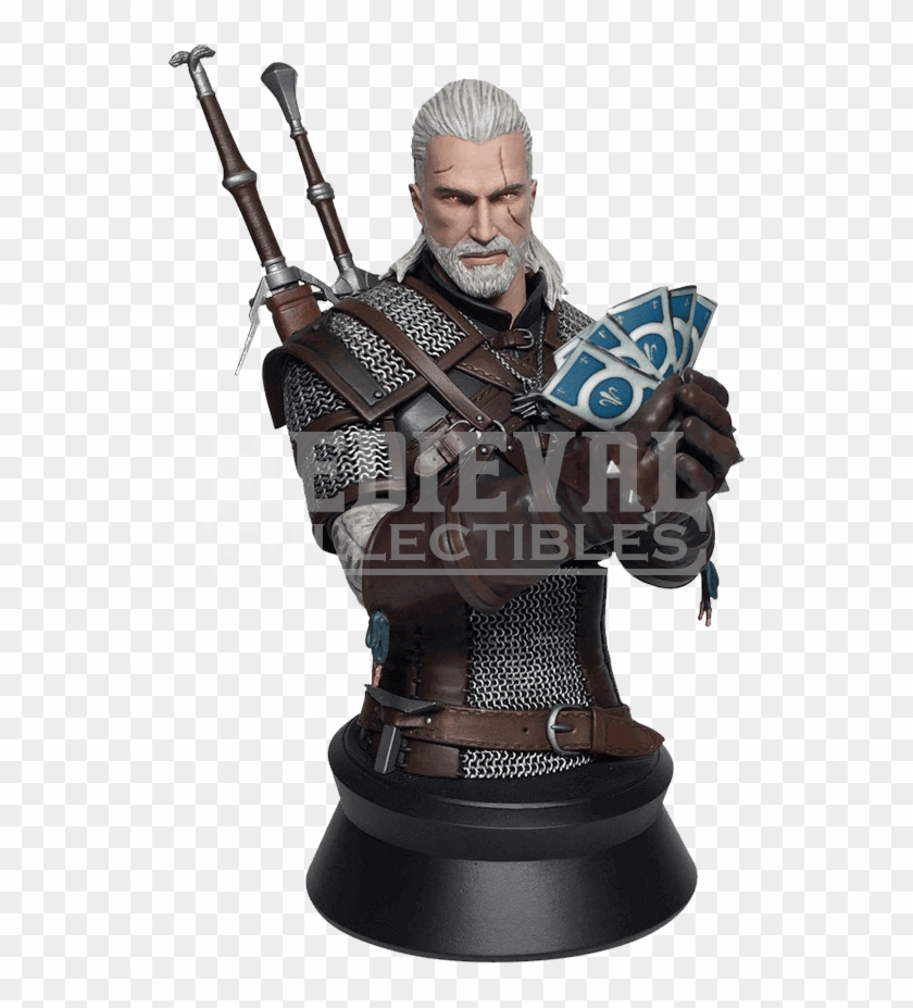 The Witcher 3 Wild Hunt Geralt Playing Gwent Bust - Geralt Playing Gwent Bust Clipart