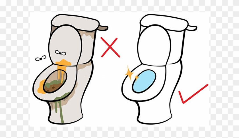 Toilet Clipart Dirty Toilet Seat Clipart - Clean Public Toilet Cartoon - Png Download
