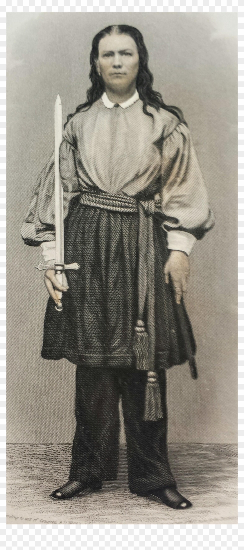 Fine 1866 Engraving Of Kady Brownell In Uniform ~ Female - Women Dressed As Men In The Revolutionary War Clipart