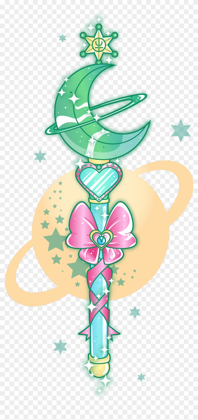 Sailor Neptune Wand - Sailor Jupiter Symbol Wand Clipart