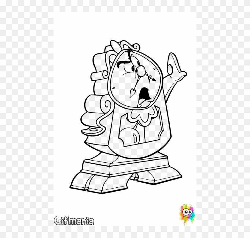 Cogsworth - Beauty And The Beast Cogsworth Drawing Clipart
