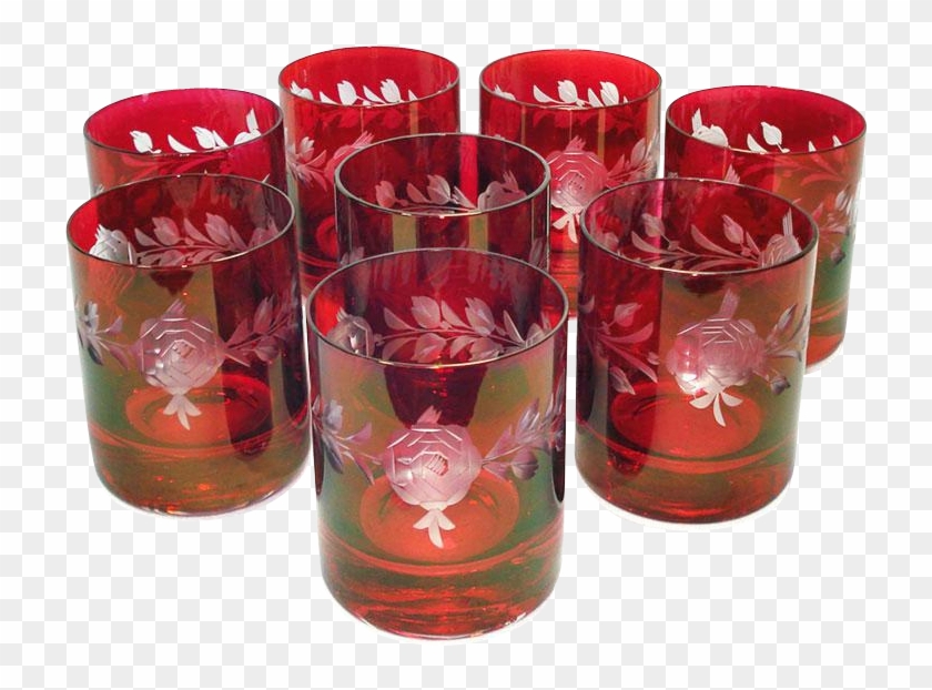 8 Ruby Cut To Clear On The Rocks Tumblers - Pint Glass Clipart