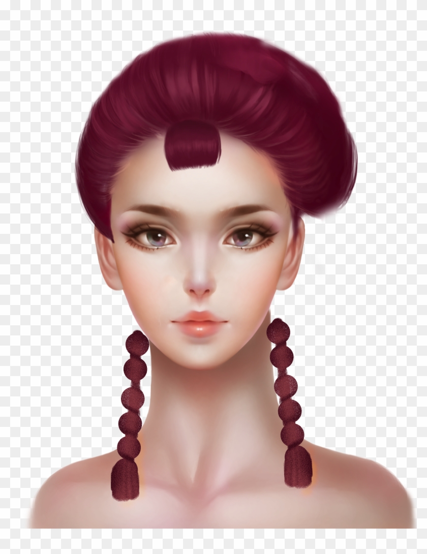 Antique Cartoon Beautiful Hand Drawn Png And Psd - Lace Wig Clipart #3918421